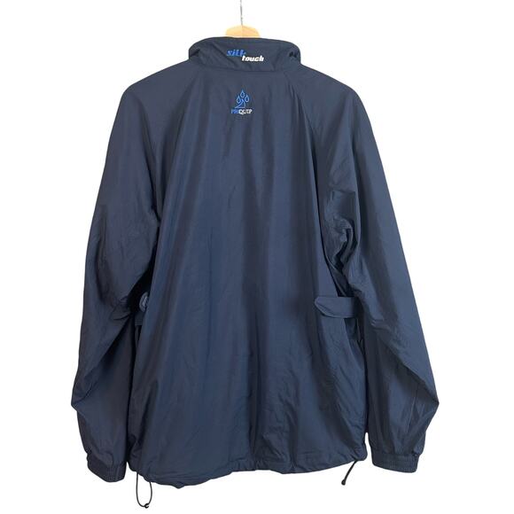 Proquip Navy Blue Golf Rain Jacket Full Zip Men's S Small Silk Touch Teflon - Picture 2 of 14